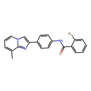 2-bromo-N-(4-(8-methylimidazo[1,2-a]pyridin-2-yl)phenyl)benzamide structure