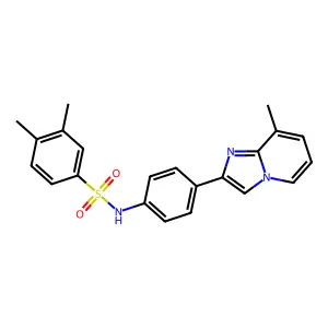 3,4-dimethyl-N-[4-(8-methylimidazo[1,2-a]pyridin-2-yl)phenyl]benzenesulfonamide structure