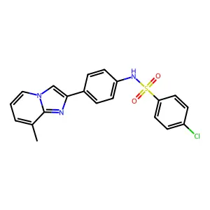 4-chloro-N-(4-(8-methylimidazo[1,2-a]pyridin-2-yl)phenyl)benzenesulfonamide structure