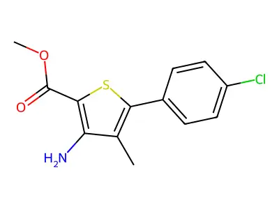 Methyl 3-amino-4-methyl-5-(4-chlorophenyl)thiophene-2-carboxylate structure