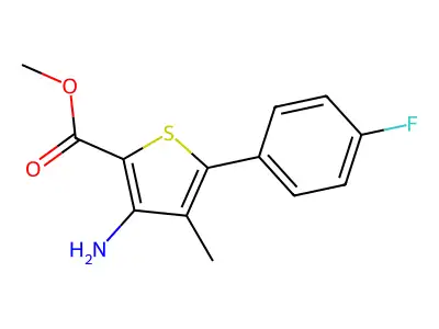 3-Amino-5-(4-fluorophenyl)-4-methylthiophene-2-carboxylic acid methyl ester structure