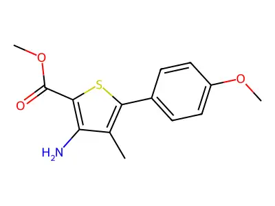 Methyl 3-amino-4-methyl-5-(4-methoxyphenyl)thiophene-2-carboxylate structure