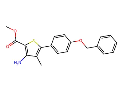 Methyl 3-amino-4-methyl-5-(4-benzyloxyphenyl)thiophene-2-carboxylate structure