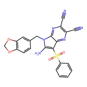 6-amino-5-(1,3-b]pyrazine-2,3-dicarbonitrile structure