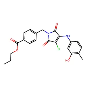 propyl 4-[[3-chloro-4-(3-hydroxy-4-methylanilino)-2,5-dioxopyrrol-1-yl]methyl]benzoate structure