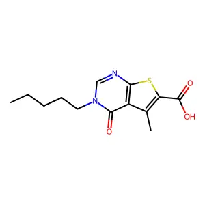 5-Methyl-4-oxo-3-pentylthieno[2,3-d]pyrimidine-6-carboxylic acid structure