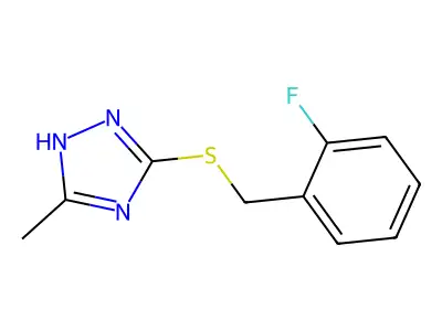 5-((2-fluorobenzyl)thio)-3-methyl-1H-1,2,4-triazole structure