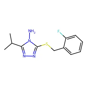 3-[(2-Fluorophenyl)methylthio]-5-(methylethyl)-1,2,4-triazole-4-ylamine structure