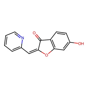 (E)-6-hydroxy-2-(pyridin-2-ylmethylene)benzofuran-3(2H)-one structure