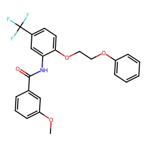 3-methoxy-N-[2-(2-phenoxyethoxy)-5-(trifluoromethyl)phenyl]benzamide structure