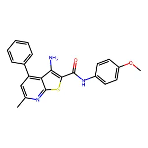3-amino-N-(4-methoxyphenyl)-6-methyl-4-phenylthieno[2,3-b]pyridine-2-carboxamide structure
