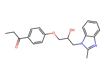 1-[4-[2-Hydroxy-3-(2-methylbenzimidazol-1-yl)propoxy]phenyl]propan-1-one structure