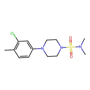 4-(3-chloro-4-methylphenyl)-N,N-dimethylpiperazine-1-sulfonamide structure