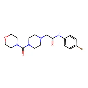 N-(4-bromophenyl)-2-[4-(morpholine-4-carbonyl)piperazin-1-yl]acetamide structure
