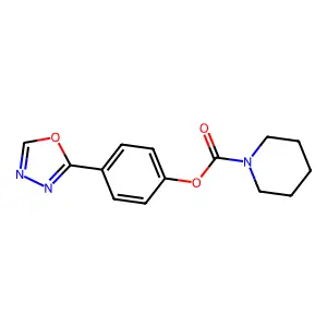 4-(1,3,4-Oxadiazol-2-yl)phenyl piperidine-1-carboxylate structure