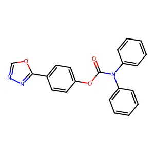 4-(1,3,4-Oxadiazol-2-yl)phenyl diphenylcarbamate structure