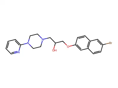 1-(6-Bromonaphthalen-2-yl)oxy-3-(4-pyridin-2-ylpiperazin-1-yl)propan-2-ol structure