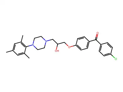 1-[4-(4-chlorobenzoyl)phenoxy]-3-[4-(2,4,6-trimethylphenyl)piperazin-1-yl]propan-2-ol structure