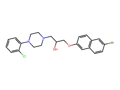 1-[(6-Bromonaphthalen-2-yl)oxy]-3-[4-(2-chlorophenyl)piperazin-1-yl]propan-2-ol structure