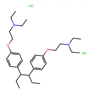 Diethylaminoethoxyhexestrol dihydrochloride structure