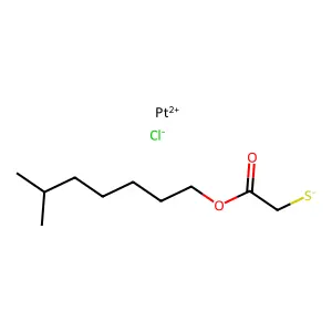 Platinum, chloro(isooctyl 2-(mercapto-kappaS)acetato-kappaO')- structure