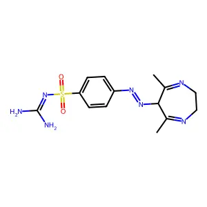 2-[4-[(5,7-dimethyl-3,6-dihydro-2H-1,4-diazepin-6-yl)diazenyl]phenyl]sulfonylguanidine structure