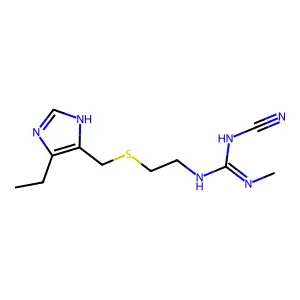 Guanidine, N-cyano-N'-(2-(((5-ethyl-1H-imidazol-4-yl)methyl)thio)ethyl)-N''-methyl- structure