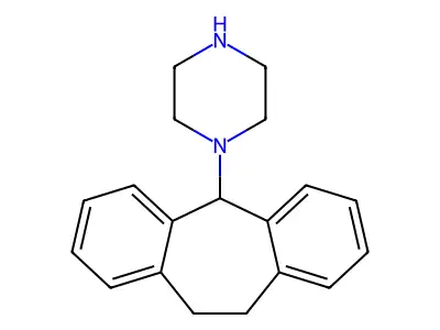 1-(10,11-Dihydro-5H-dibenzo[a,d]cyclohepten-5-yl)piperazine structure
