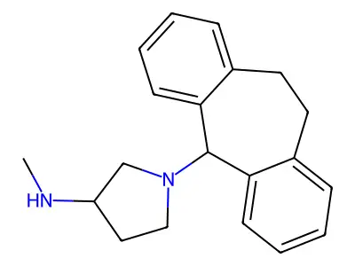 Pyrrolidine, 1-(10,11-dihydro-5H-dibenzo(a,d)cyclohepten-5-yl)-3-(methylamino)- structure