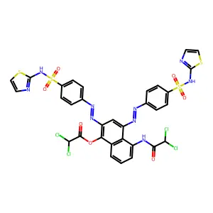 [5-[(2,2-dichloroacetyl)amino]-2,4-bis[[4-(1,3-thiazol-2-ylsulfamoyl)phenyl]diazenyl]naphthalen-1-yl] 2,2-dichloroacetate structure