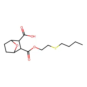 3-(2-Butylsulfanylethoxycarbonyl)-7-oxabicyclo[2.2.1]heptane-2-carboxylic acid structure