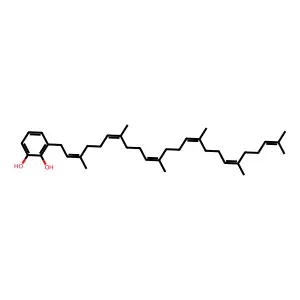 3-(3,7,11,15,19,23-Hexamethyltetracosa-2,6,10,14,18,22-hexaenyl)benzene-1,2-diol structure