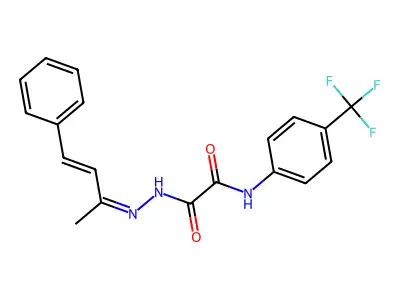 N'-(4-phenylbut-3-en-2-ylideneamino)-N-[4-(trifluoromethyl)phenyl]oxamide structure