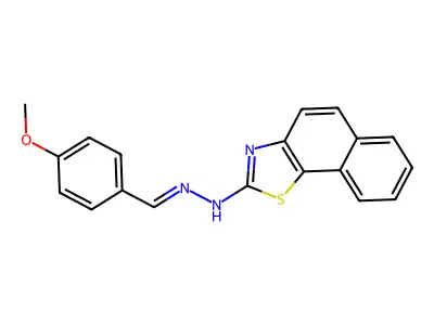 N-[(4-methoxyphenyl)methylideneamino]benzo[g][1,3]benzothiazol-2-amine structure