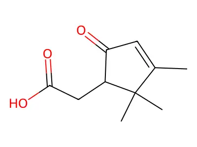 2,2,3-Trimethyl-5-oxo-3-cyclopentene-1-acetic acid structure