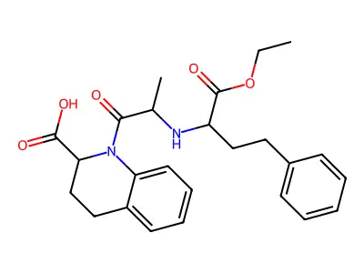 1-[N-(1-Ethoxy-1-oxo-4-phenylbutan-2-yl)alanyl]-1,2,3,4-tetrahydroquinoline-2-carboxylic acid structure