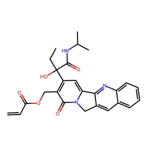 2-Propenoic acid, (9k11-dihydro-7-(1-hydroxy-1-(((1-methylethyl)amino)carbonyl)propyl)-9-oxoindolizino(1,2-b)quinolin-8-yl)methyl ester, (S)- structure