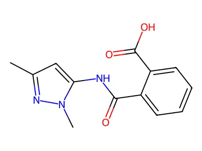 2-[(2,5-dimethylpyrazol-3-yl)carbamoyl]benzoic Acid structure
