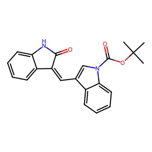 tert-butyl 3-[(Z)-(2-oxo-1H-indol-3-ylidene)methyl]indole-1-carboxylate structure