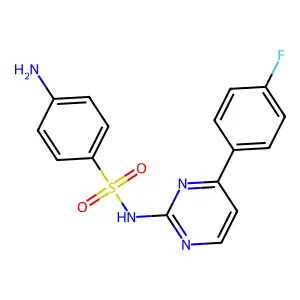 4-amino-N-[4-(4-fluorophenyl)-2-pyrimidinyl]benzenesulfonamide structure