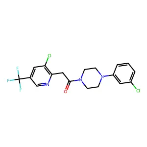 1-[4-(3-chlorophenyl)piperazino]-2-[3-chloro-5-(trifluoromethyl)-2-pyridinyl]-1-ethanone structure