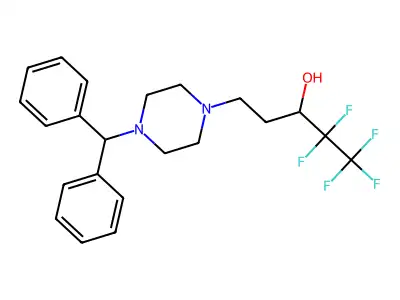 5-(4-Benzhydrylpiperazino)-1,1,1,2,2-pentafluoro-3-pentanol structure