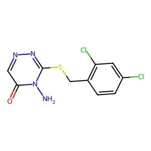 4-amino-3-((2,4-dichlorobenzyl)thio)-1,2,4-triazin-5(4H)-one structure