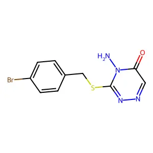 4-Amino-3-{[(4-bromophenyl)methyl]sulfanyl}-4,5-dihydro-1,2,4-triazin-5-one structure