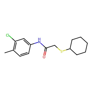 N-(3-chloro-4-methylphenyl)-2-cyclohexylsulfanylacetamide structure