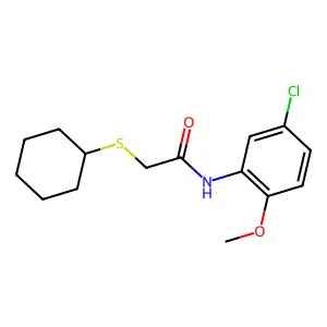 N-(5-chloro-2-methoxyphenyl)-2-cyclohexylsulfanylacetamide structure