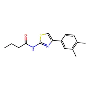 N-[4-(3,4-dimethylphenyl)-1,3-thiazol-2-yl]butanamide structure