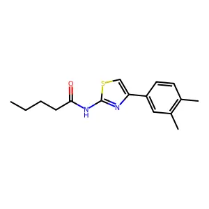 N-[4-(3,4-dimethylphenyl)-1,3-thiazol-2-yl]pentanamide structure