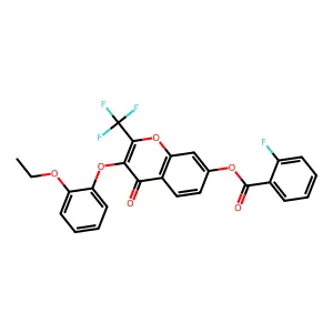 3-(2-ethoxyphenoxy)-4-oxo-2-(trifluoromethyl)-4H-chromen-7-yl 2-fluorobenzoate structure