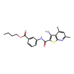 Butyl 3-[(3-amino-4,6-dimethylthieno[2,3-b]pyridine-2-carbonyl)amino]benzoate structure